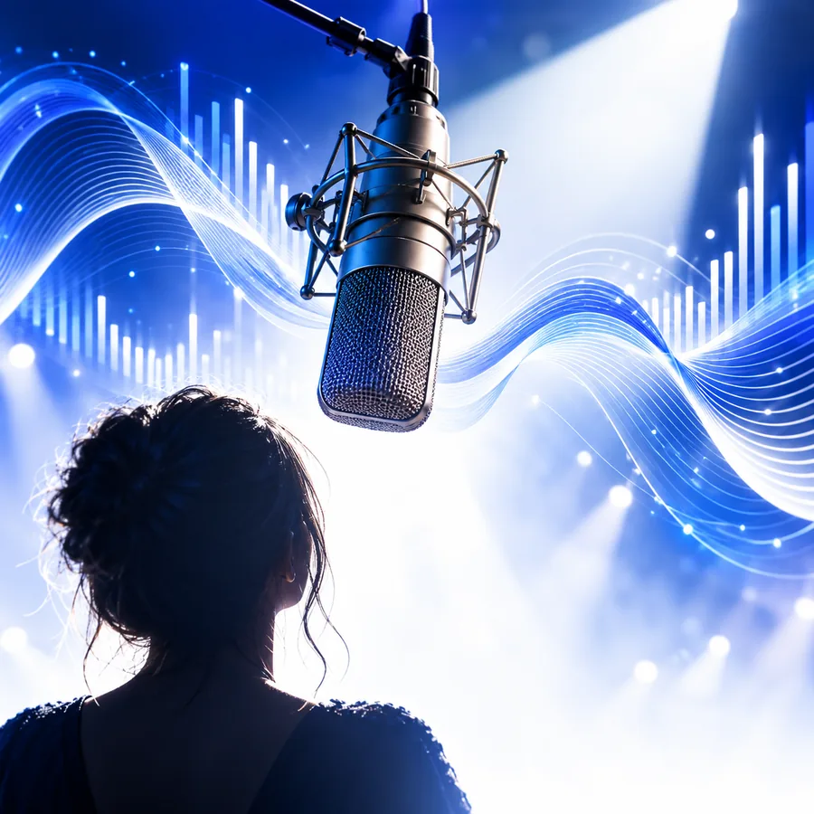 Product launch voiceover waveform