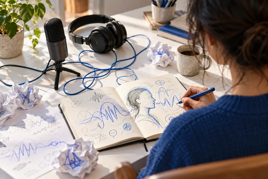 Unstructured voice request shown as a rough concept