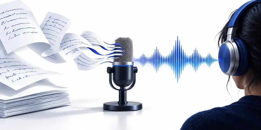 Clean audio waveform representing a finished narration draft