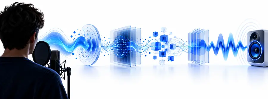 Voice workflow comparison showing a broader AI voice process